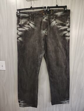 Akoo Jeans Men's 40x32 Gray Denim Jeans Relaxed Fit Casual Hiphop Gothic Grunge